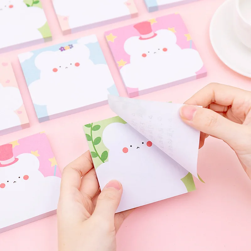 Kawaii Белый медведь блокнот самоклеющаяся N Times клейкая бумага для заметок