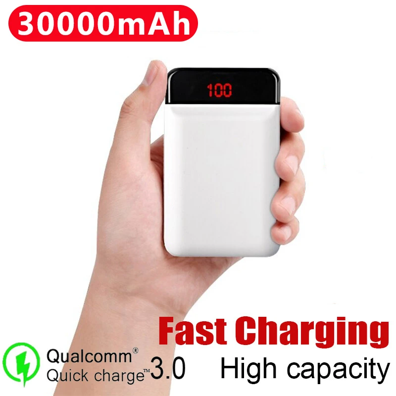 Mini power bank 30000mAh fast charging power bank 30000mAh portable external battery charger for iPhone Xiaomi power bank 30000mah