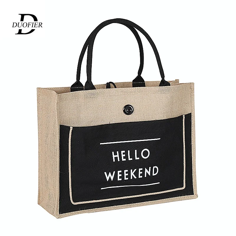 

High Quality Women Linen Luxury Tote Large Capacity Female Casual Shoulder Bag Lady Daily Handbag Fresh Beach Shopping Bag Trend