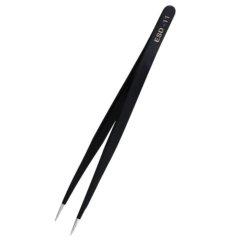 

JCD soldering tweezers Anti-static ESD Stainless Steel Tweezers Maintenance Tools Industrial Precision Curved straight Repair