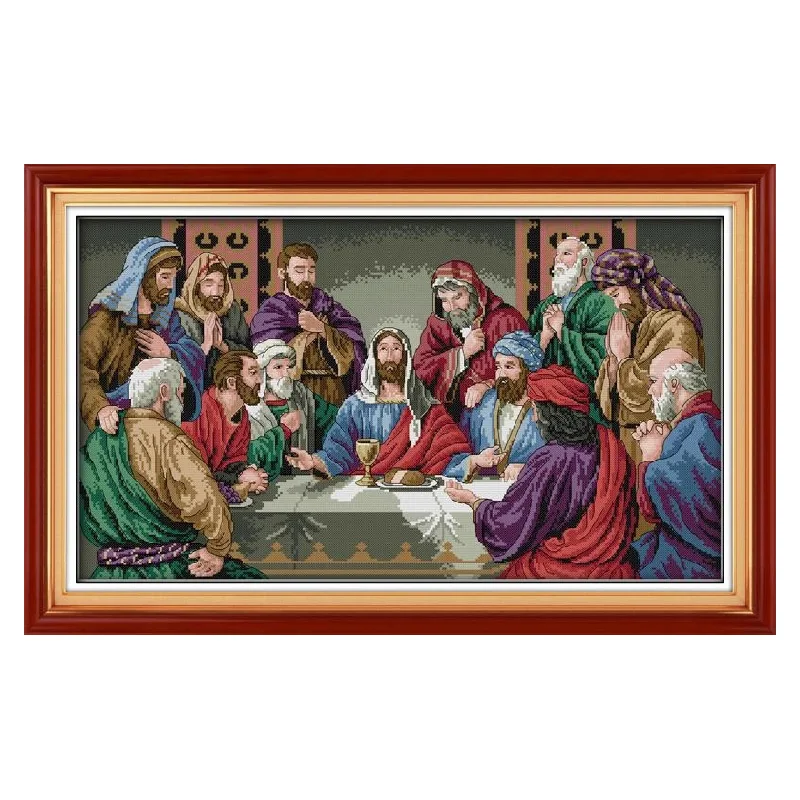 Free The Last Supper! DIY 11CT14CT Counted Cross Stitch Sets Kits For Needlework Embroidery Circular Knitting Needles