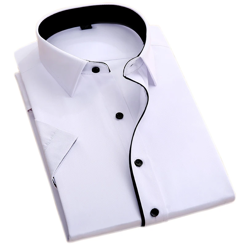 Dress Shirts Men Twill Short Sleeve Business Formal