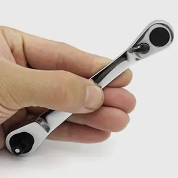 

Mini Dual-use Ratchet Socket Wrench Bit Screwdriver Wrench 1/472 Tooth Wrench Narrow Slot Wrench Tool