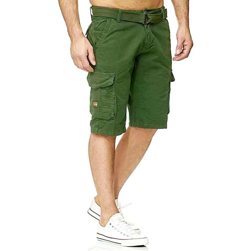 Army Green Мужские однотонные хлопковые мульти-комбинезоны с карманами Карго трико, спортивные брюки мужские повседневные штаны мужские трико - Color: Army Green