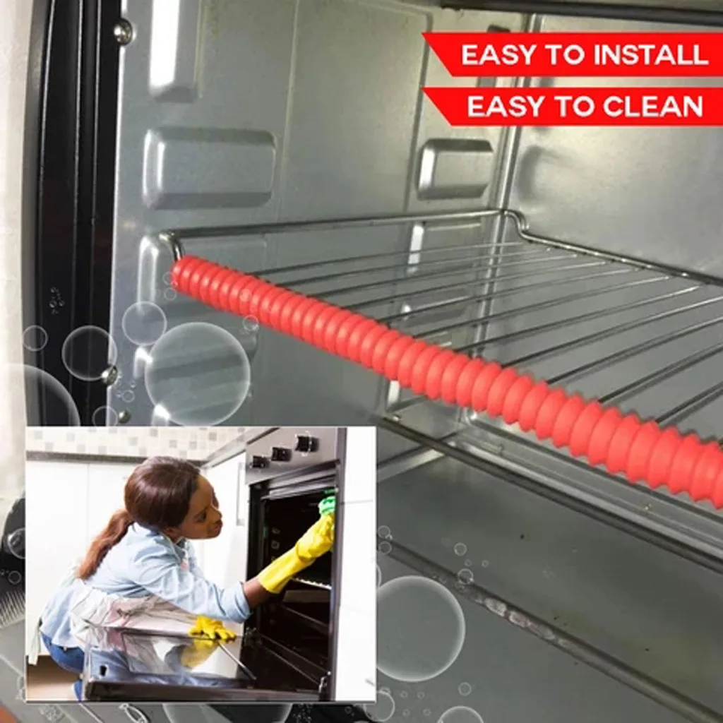 High Temperature Protection Oven Shelf Edge Guards Rack Shield Burn Protector Rack Cover 357mm Random Color Dropshipping