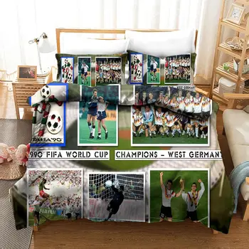 

1990 Champion West Germany Football Classic Bedding Set Bedroom Decor 100% Microfiber Soft 1PC Duvet Cover with Pillowcases