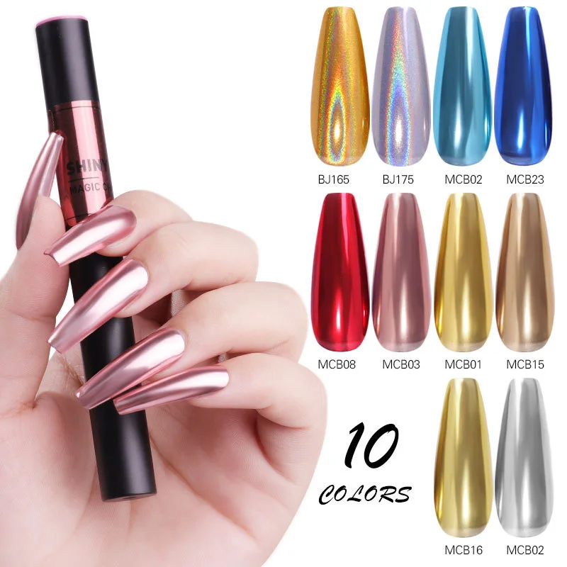 

1 Pc Air Cushion Magic Powder Pen Mirror Effect Nail Glitter Nail Powder Pen Holographics Chrome Powder Aurora Laser Nail Powder