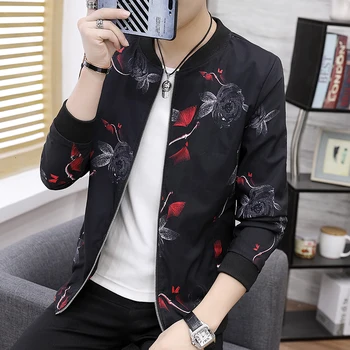 

2020 Spring Outerwear Men Jacket Casual Coat Self-cultivation Printing Baseball Lead Male Jacket Big Size 5xl Jaqueta Masculina