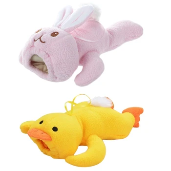 

2 Pcs Baby Animal Holder Storage Bag Pouch Cover for Milk Bottle - Yellow Duck & Pink Rabbit