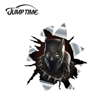 

Jump Time 13cm x 12.2cm Black Panther Sticker Torn Metal Bumper Decal Funny Car Stickers Window Trunk Animal 3D Car Styling