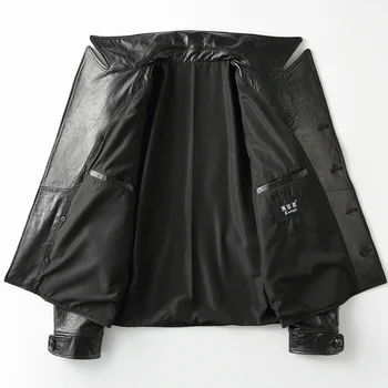 

Men's Genuine Sheepsikin Jacket Men Wax Plus Size Motorcycle Leather Blazer Coat 2020 KFS12M010 KJ2176