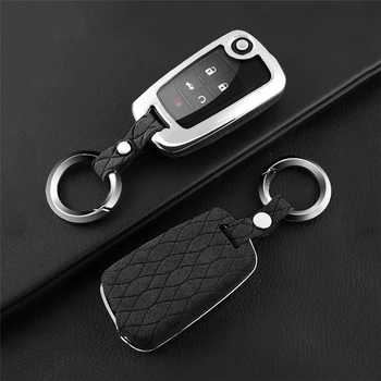 

For Buick Chevrolet Cruze Opel Vauxhall Mokka Encore Artificial Leather Zinc alloy Car Flip Folding Key Case Cover Accessories