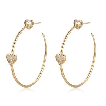 

European and American New Style Zircon Transparent CZ Champagne Gold Earrings Cubic Zirconia Ladies High-end Earrings