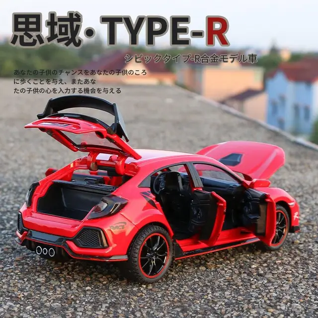 1:32 HONDA CIVIC TYPE R Alloy Sports Car Model Diecasts & Toy Vehicles Metal Car Model Sound and Light Collection Kids Toy Gift 6