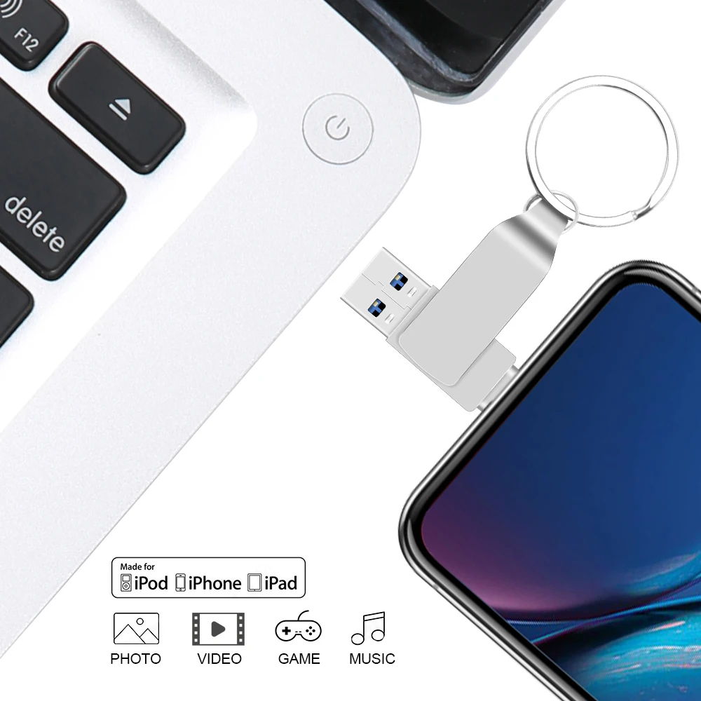 custom usb drives 3.0 USB Flash Drive USB Pendrive for iPhone Xs Max X 8 7 6 iPad 16/32/64/128 GB Memory Stick USB Key Lightning Pen drive 16gb usb stick