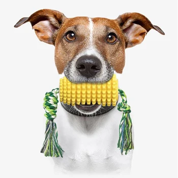 

Corn Dog Toothbrush Pet Dog Fun Interactive Suction Cup Hand Push TPR Ball Toy Teeth Cleaner Chewing Dog Toy Pet Products