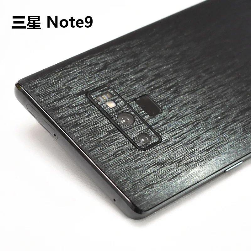 

Dropshipping Metal Wire Drawing Decorative Back For Samsung Galaxy Note 9 Mobile Phone Protector Note9 Back Film Stickers