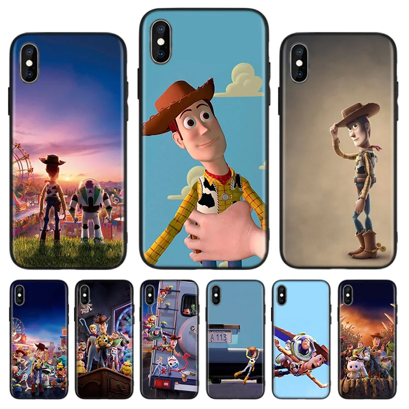 История игрушек черный чехол для телефона Apple IPhone 11 Pro XS MAX XR 7 8 6 6S Plus X 10 Ten 5 5S SE Coque Shell