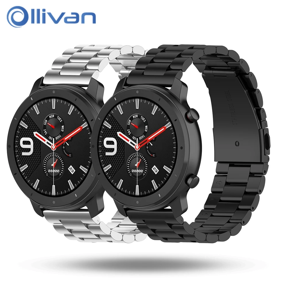 

20/22mm Stainless Metal Strap For Global Version Amazfit GTR 47mm Smart Watch Band For Huawei GT 42MM for Galaxy active Pulsera