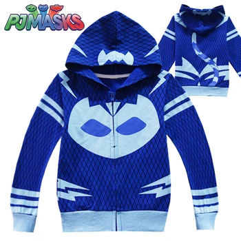 

100-13cm PJ Masks Boys Coats Cartoon Anime Costume Children Kids Jacket Fashion Cute Zipper Coat Kids Coat