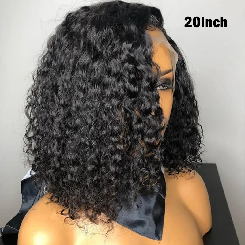 

Hot sale Women Short Curly Lace Front Hair Wig Ombre Brazilian Bob Water Wave Wig