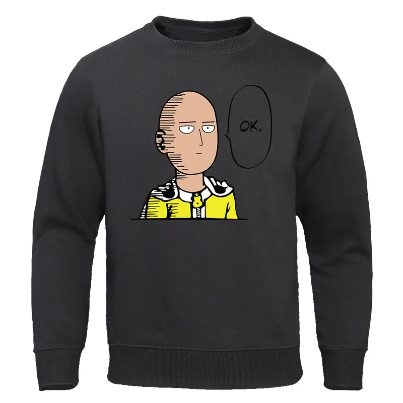 black 6 Аниме One Punch Man толстовки Saitama Sensei мужские японские свитшоты осень новая Толстовка Повседневная с круглым вырезом мужской спортивный костюм уличная одежда - Цвет: black 6