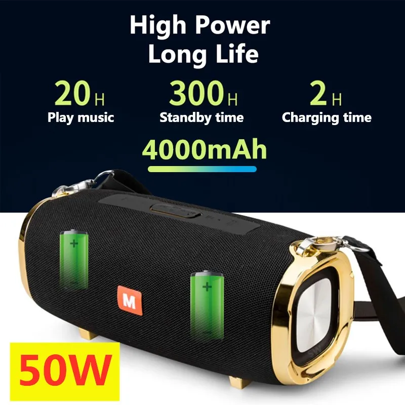 Wireless Bluetooth Speaker High Power 50W Portable