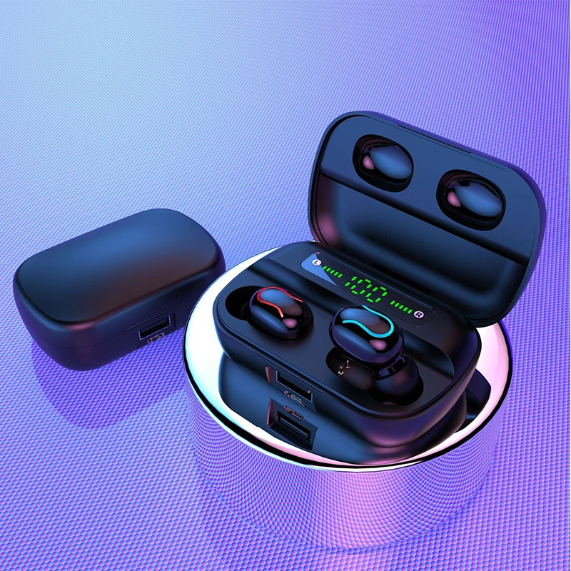 Беспроводной Bluetooth гарнитура Q82 TWS Bluetooth 5,0 наушники с светодиодный цифровой Дисплей зарядное гнездо для путешествий гарнитура