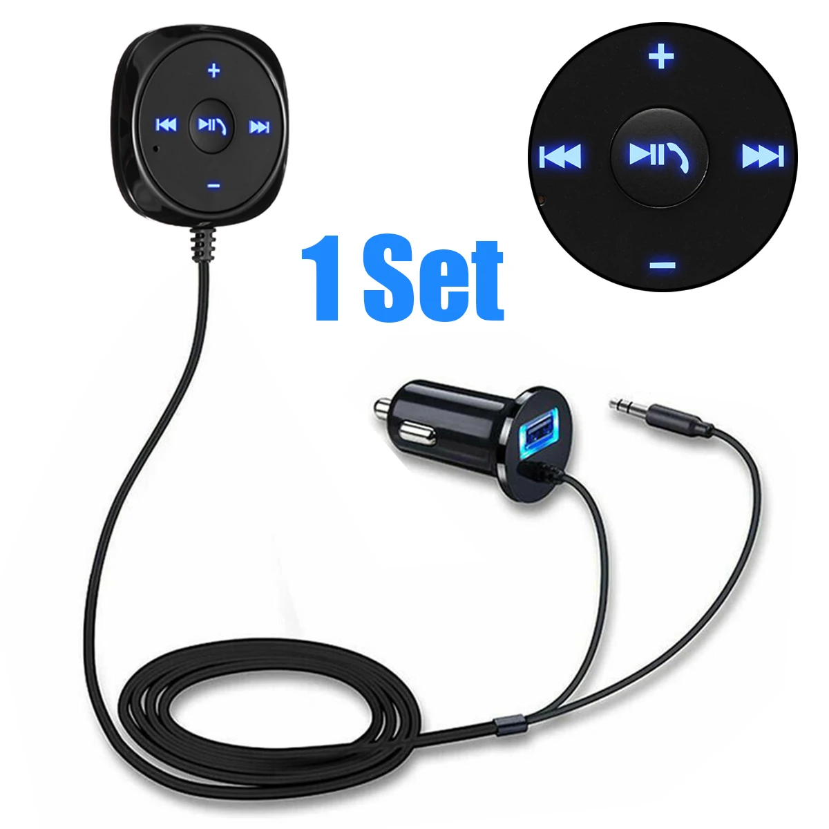 Bluetooth 3,0 автомобильный аудио передатчик 3,5 мм AUX аудио A2DP музыкальный приемник адаптер с ключом USB зарядное устройство для мобильного телефона