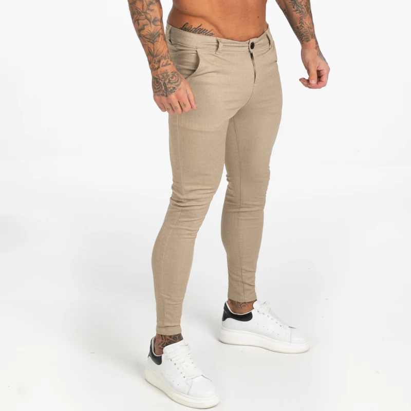 GINGTTO Pantalones Chinos ajustados de color caqui para hombre, Pantalón  elástico informal, ajustado al tobillo, moda urbana, zm376,  2019AW|Pantalones informales| - AliExpress
