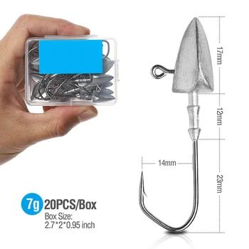 

​ 20pcs Fishhook Lead Jig Head Barbed For Lure Fishing Hooks Tackle Useful