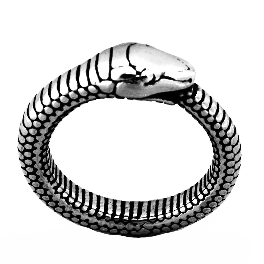 Fanssteel ювелирные изделия из нержавеющей стали кольцевая змея животное кольцо