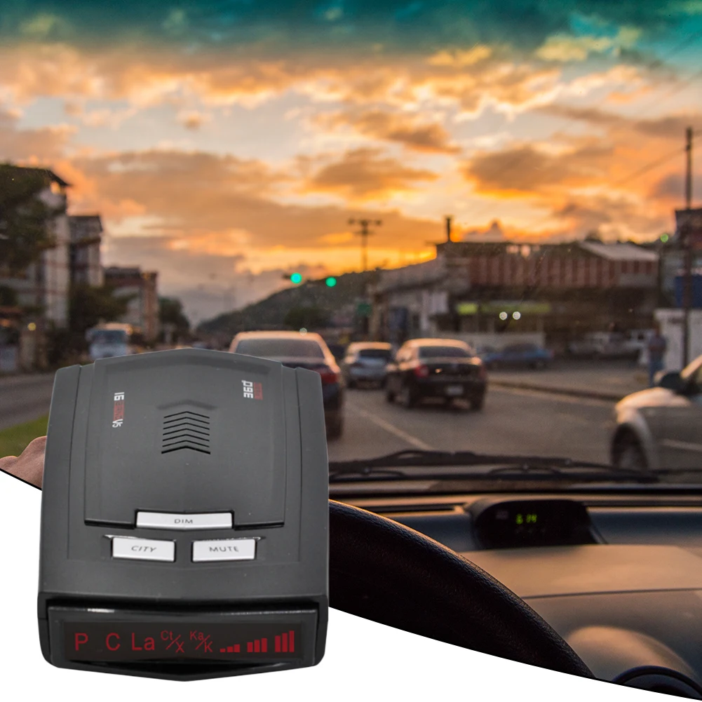 

Car Radar Detector English Russian Auto 360 Degree Vehicle V5 Speed Voice Alert Alarm Warning LA/X/CT/K/KA Band LED Display