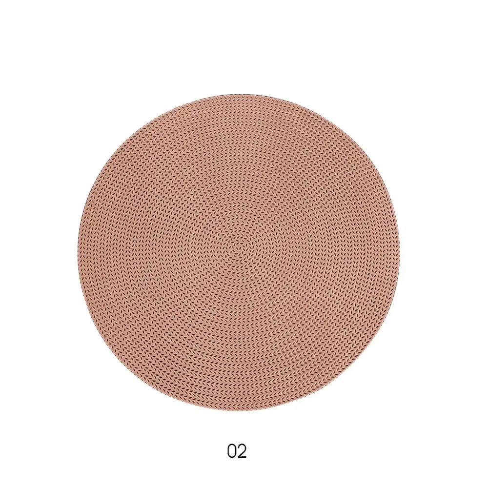 4 Styles 38cm Hotel Restaurant Round PVC Placemat Cocktail napkin Napkin Nordic Anti-scalding Insulation Table Mat Steak Pad - Цвет: Rose Gold
