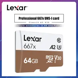 Lexar профессиональная карта памяти до 100 МБ/с. микро SD карты 667x C10 256 ГБ TF карта 128 ГБ Бесплатный адаптер для беспилотная спортивная видеокамера