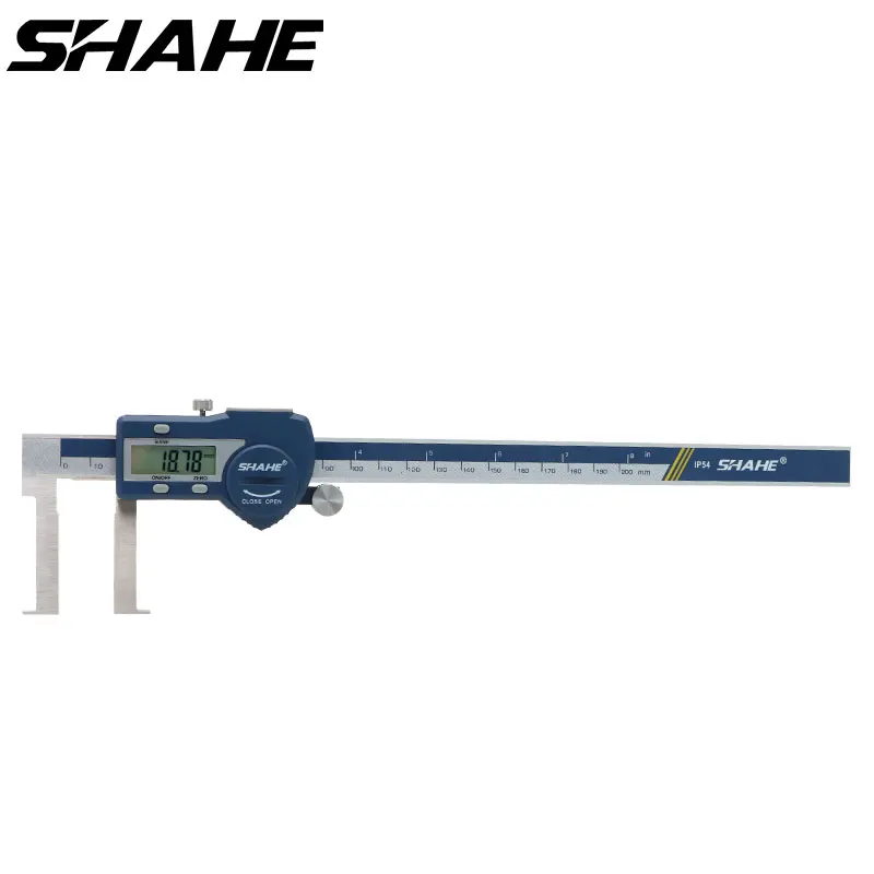 25 200 mm shahe inside groove digital caliper with flat point steel