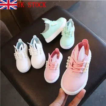 

New Hot Sale Infant Baby Girls Rabbit Anti Slip Leather Christening Pram Soft Sole Shoes