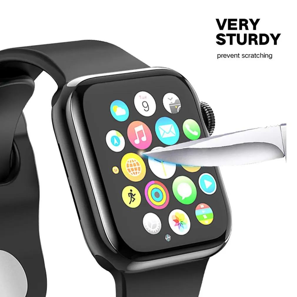

Screen Protector HD Scratch-Resistant Guard Shell Tempered Glass Protective Film Screen Film For Apple Watch