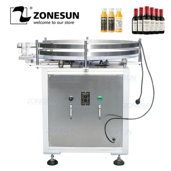 

ZONESUN Automatic Round Rotating Glass Alcohol Bottle Collecting Machine Food Packaging Sorting Turntable Machine for Unscramble