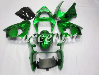 

New ABS Injection Mold Motorcycle Fairings Kit Fit For Kawasaki Ninja ZX-6R 636 2000 2001 2002 00 01 02 body set Green