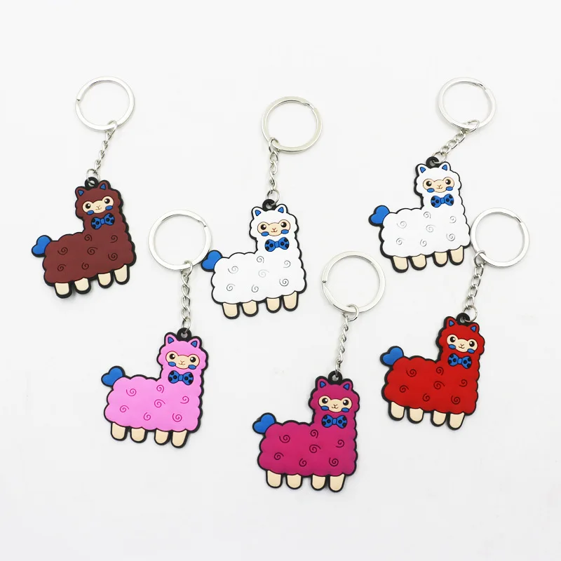 Cute Anime Alpaca Keychain For Women Men's Fashion Bag Pendant Car Key Chain Ring Accessories Holiday Promotional Gifts  Украшения | Брелоки -1005003496528262