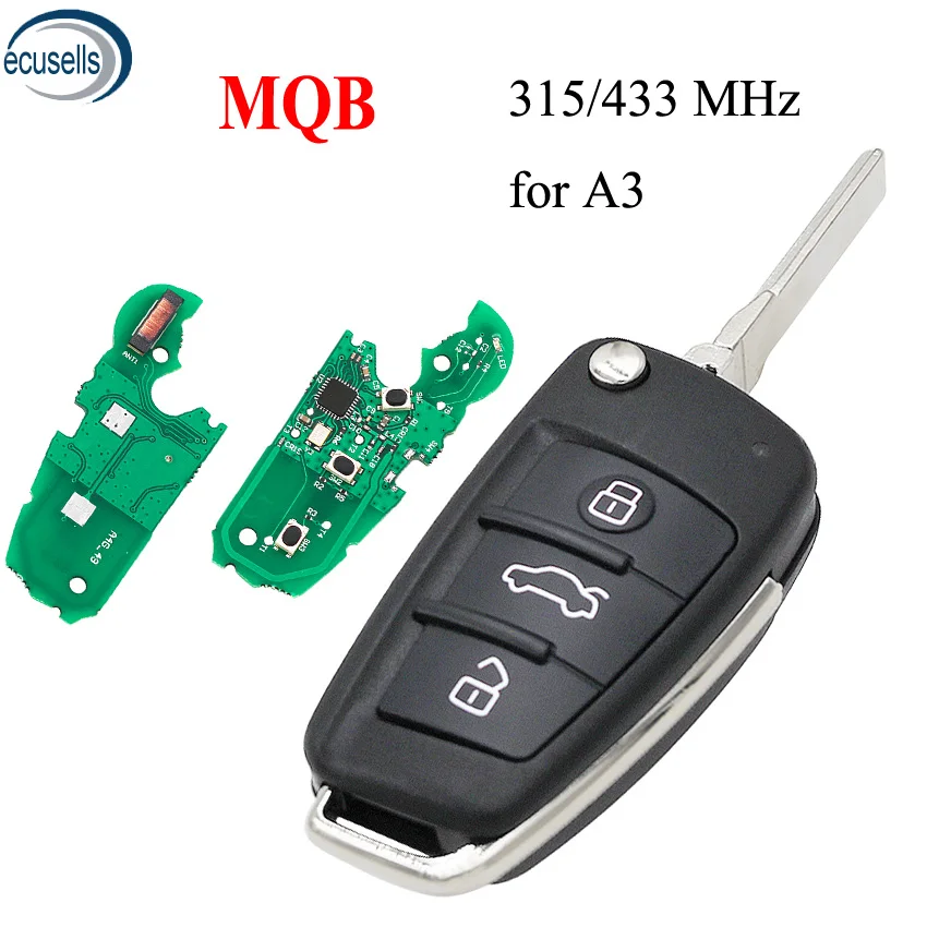 MQB полуинтеллектуальный модифицированный складной дистанционный ключ с 3