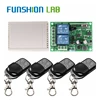 FUNSHION 433 Mhz Wireless Remote Control Switch AC 85V 110V 220V 2CH Relay Receiver Module & RF 433Mhz 4 button Remote Controls ► Photo 2/4