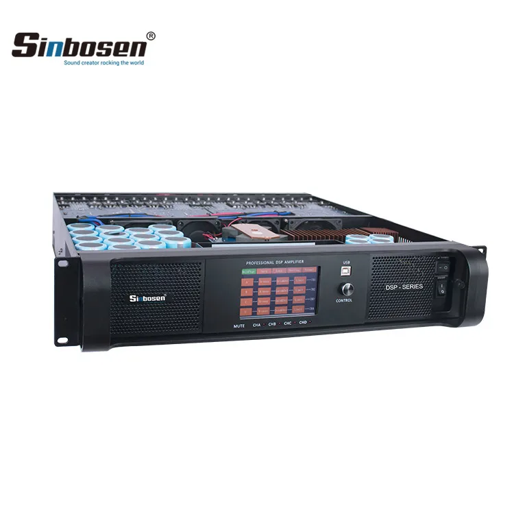 Sinbosen 4 канала Dsp аудио усилитель класса TD 2200W DSP 20Q Мощность с программным