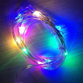 

3pcs 1M 10 LEDs Colorful Light String Copper Wire Decorative String Light Without Battery Four Color