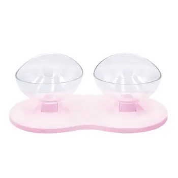 

Pet Double Bowl Cat Puppy Dog Food Feeder Water Drinking Anti Slip Multi-angle K4UA