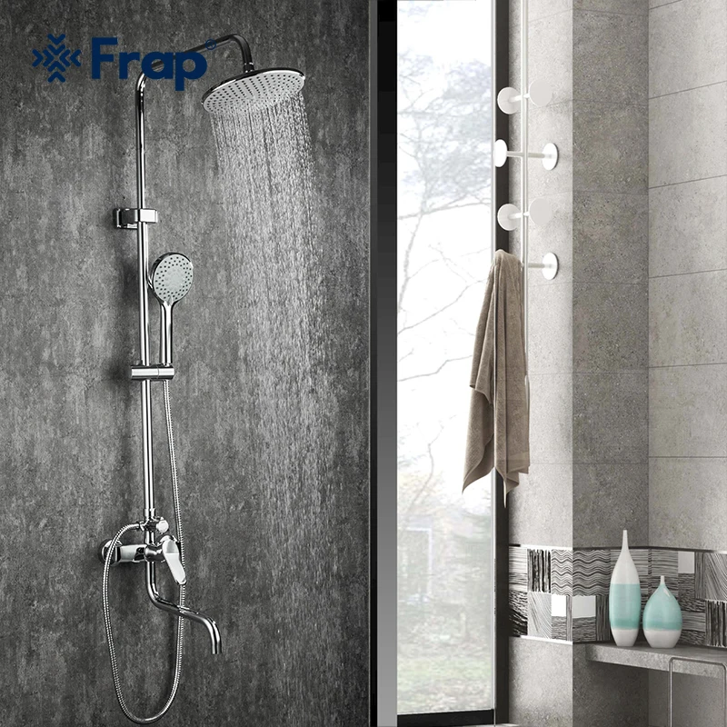Набор смесителей для душа Frap кран ванны дождевой Душ хромированная насадка с открытым душем|Смесители душа|