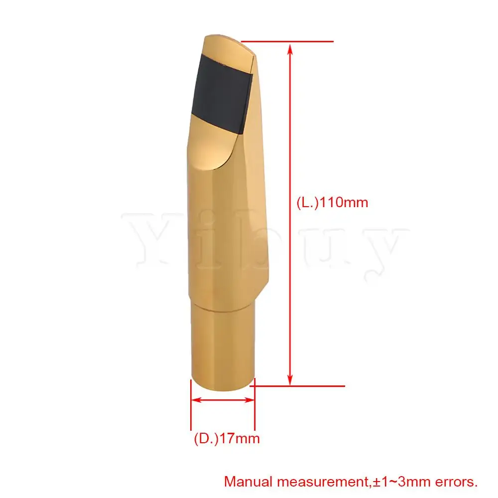 Yibuy 7 # золотой B плоский мундштук для саксофона тенора с мундштуком + квадратной