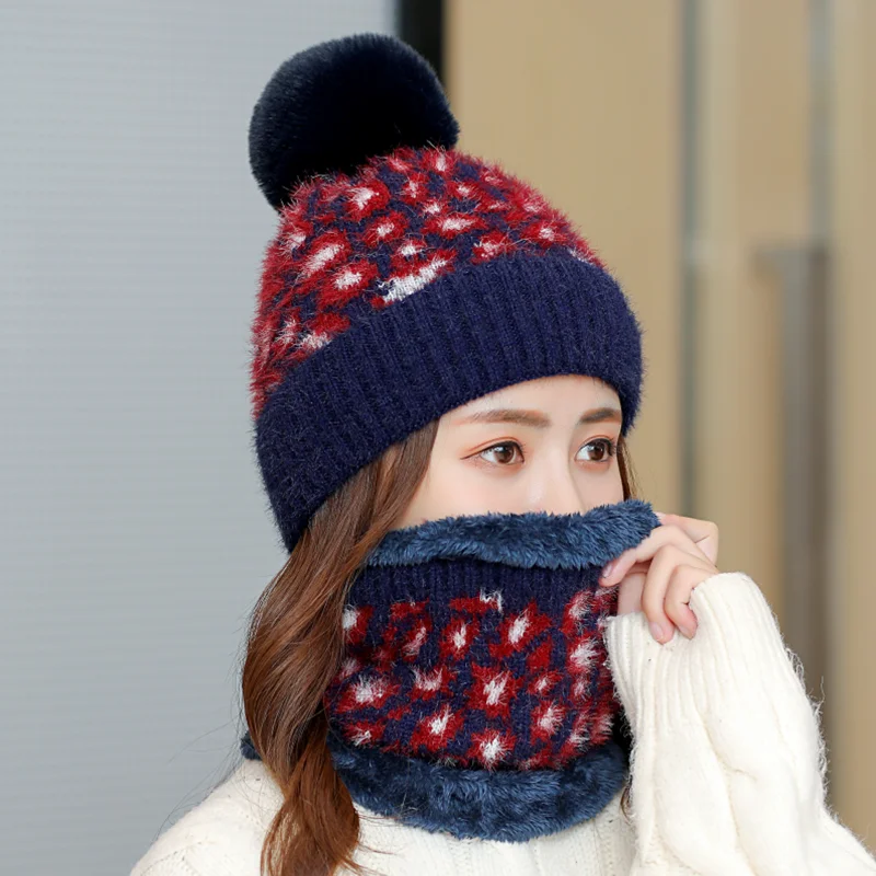 Skullies Beanies женский шарф леопардовые зимние трикотажные изделия шапки для женщин Женская бини Балаклава маска твердая женская шляпа Gorro