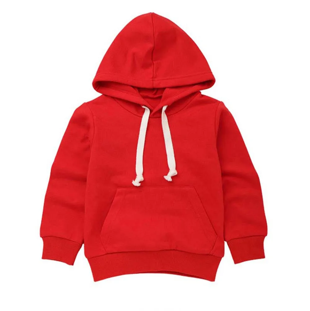 Winter Hoodies Sweatshirts Kids Winter Autumn Coat Long Sleeve Solid Pocket Pullover Hooded Outfits Tops Clothes Y94